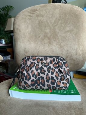 kate spade Leopard Print Cosmetic Pouch in Brown and Black Good Condition